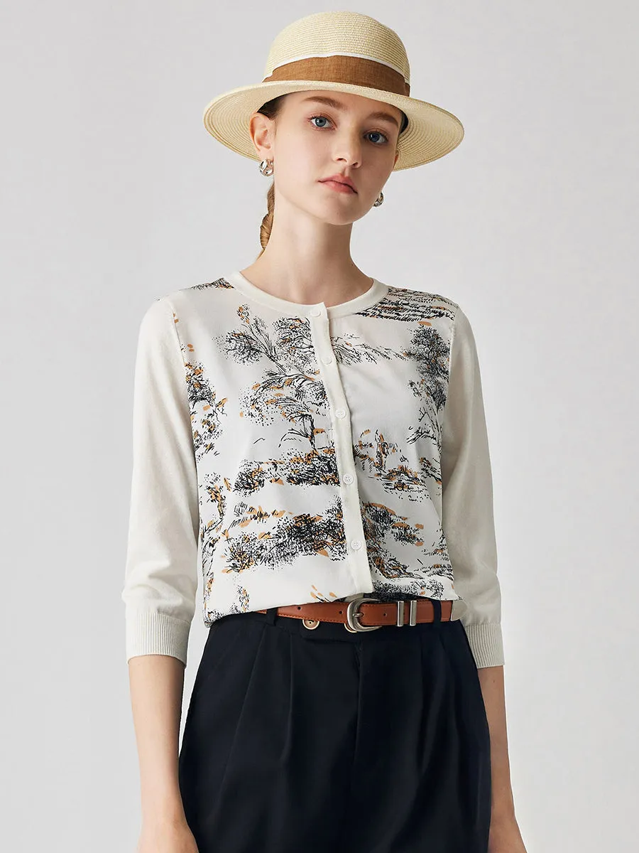 Women's Floral Patterned Button-Down Cardigan sold by COMOBOCA product image thumbnail 2