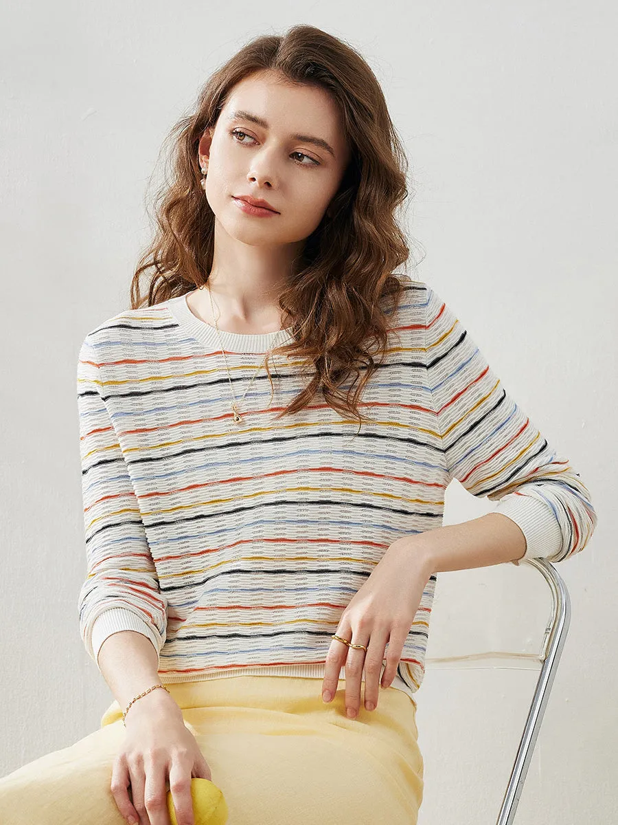 Women's Colorful Striped Knit Sweater sold by COMOBOCA product image thumbnail 5