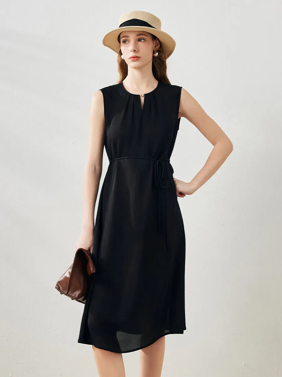 100% Mulberry Silk Women's Sleeveless Midi Dress sold by COMOBOCA