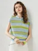 Women's Striped Knit Polo T-Shirt sold by COMOBOCA