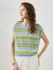 Women's Striped Knit Polo T-Shirt sold by COMOBOCA