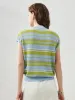 Women's Striped Knit Polo T-Shirt sold by COMOBOCA