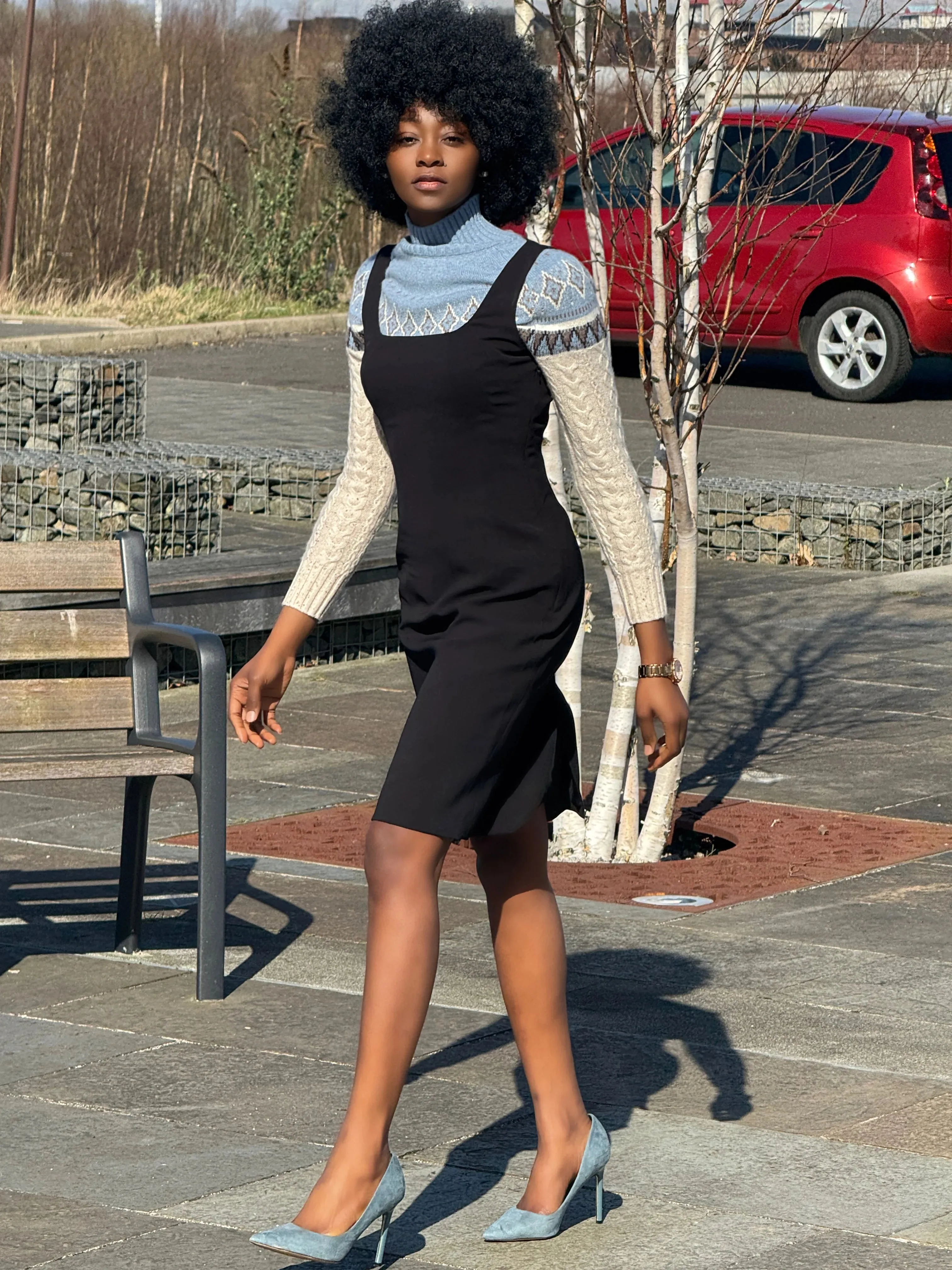 100% Cashmere Women's Mock Neck Nordic Cable Knit Sweater sold by COMOBOCA product image thumbnail 5