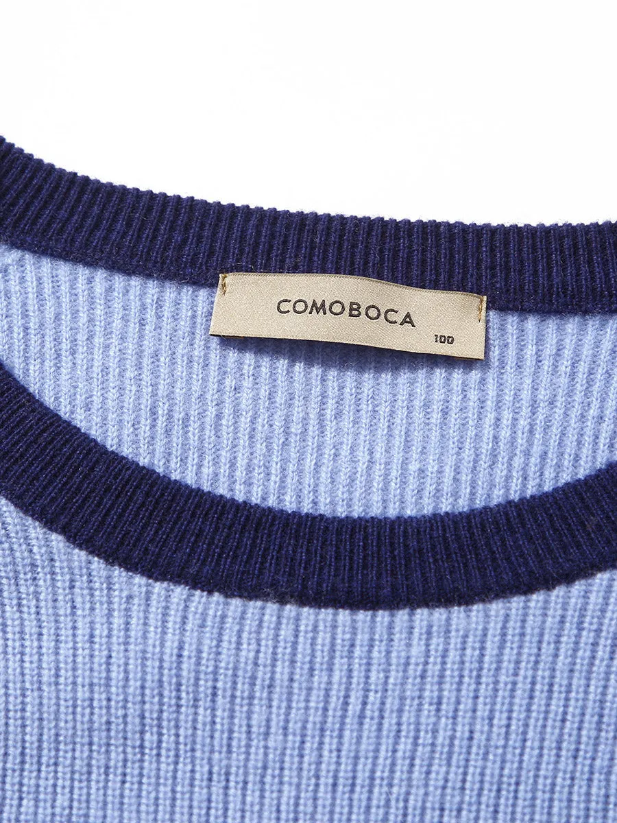 100% Wool Women's Contrast Sleeve Sweater sold by COMOBOCA product image thumbnail 3