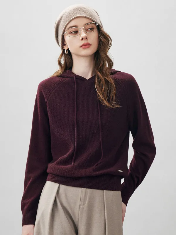 100% Wool Women's Ribbed Hem Adjustable Hoodie sold by COMOBOCA