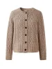 100% Wool Women's Cable Knit Button Cardigan sold by COMOBOCA
