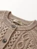 100% Wool Women's Cable Knit Button Cardigan sold by COMOBOCA