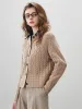 100% Wool Women's Cable Knit Button Cardigan sold by COMOBOCA
