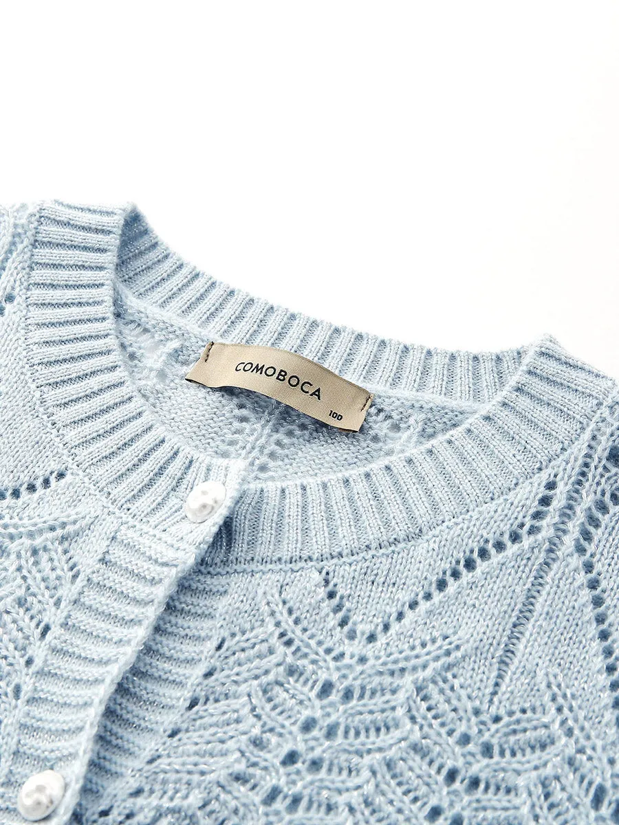 Women's Chic Heart Patterned Button Cardigan sold by COMOBOCA product image thumbnail 5