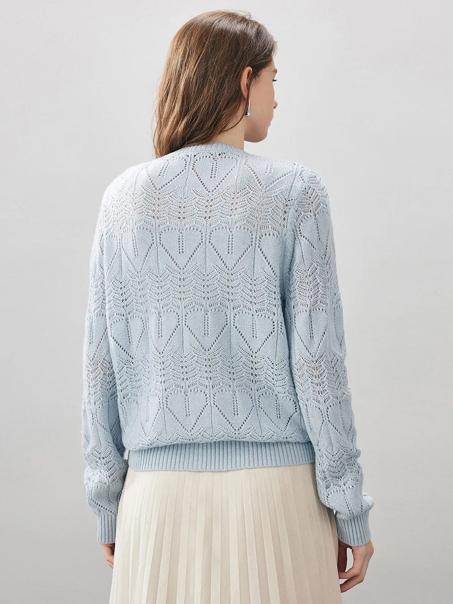 Women's Chic Heart Patterned Button Cardigan sold by COMOBOCA product image thumbnail 3