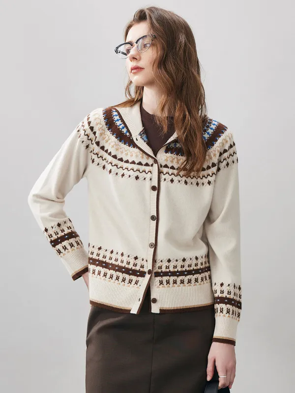 100% Wool Women's Fair Isle Knit Hoodie sold by COMOBOCA