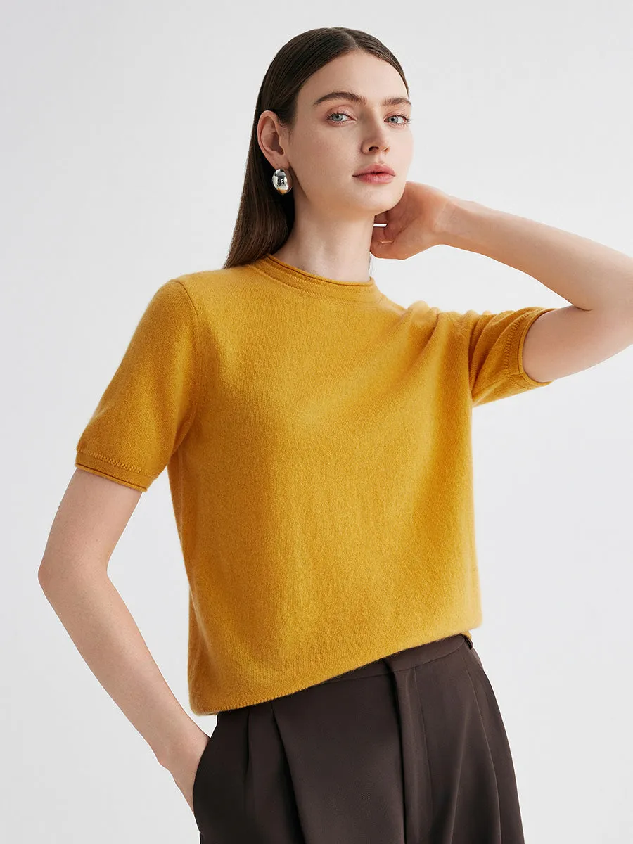 100% Cashmere Women's Round Neck T-Shirt sold by COMOBOCA product image thumbnail 5