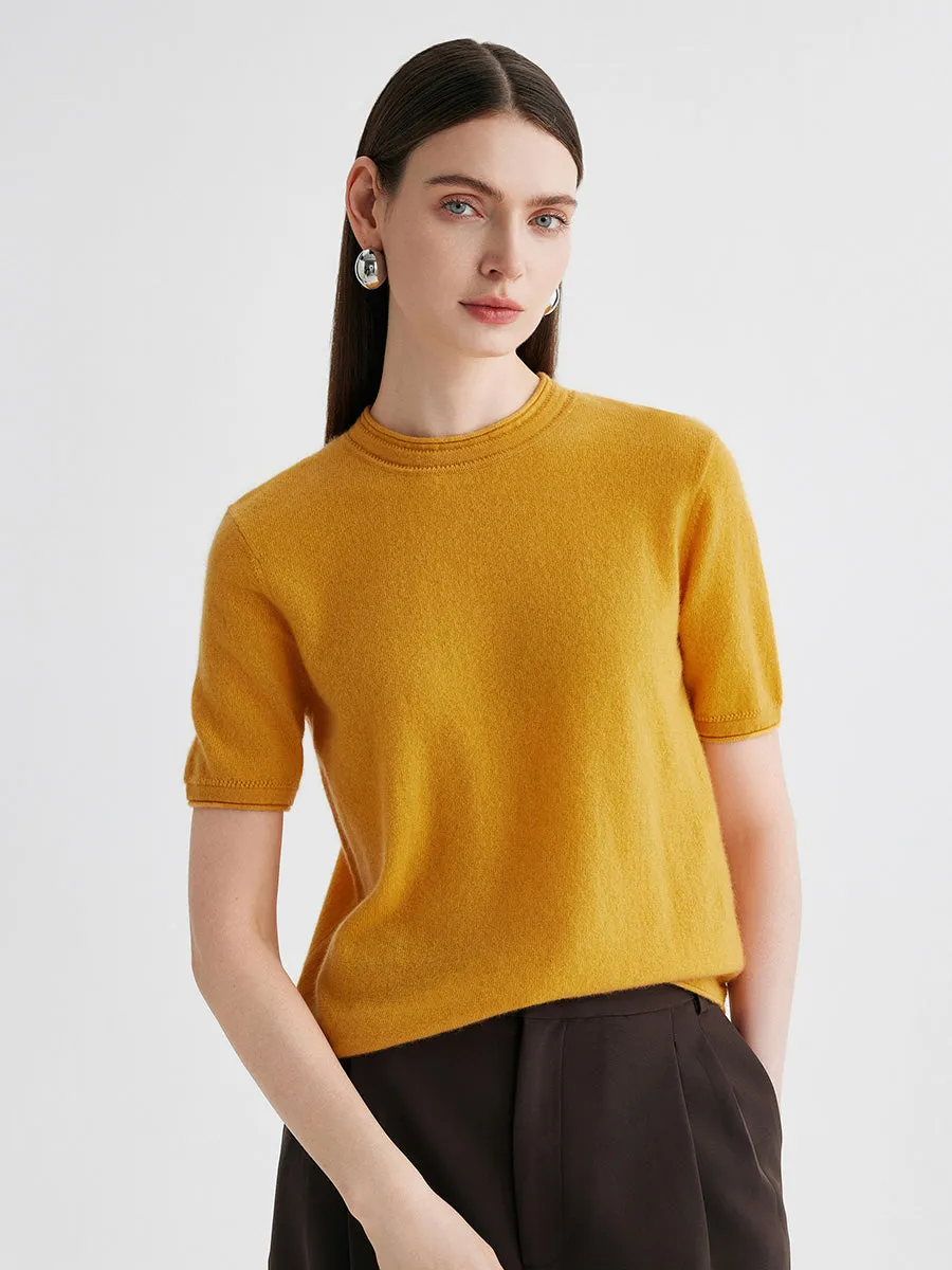 100% Cashmere Women's Round Neck T-Shirt sold by COMOBOCA