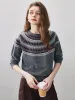100% Wool Women's Geometric Fair Isle Knit Sweater sold by COMOBOCA
