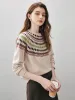 100% Wool Women's Geometric Fair Isle Knit Sweater sold by COMOBOCA