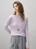 Women's Ribbed Round Neck Knit Sweater sold by COMOBOCA