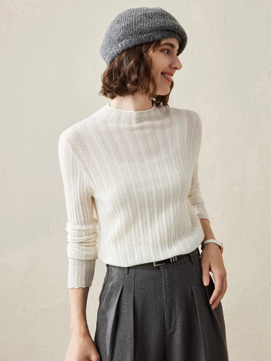 Women's Ribbed Mock Neck Knit Sweater sold by COMOBOCA product image thumbnail 2