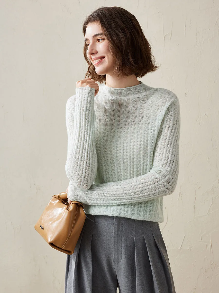 Women's Ribbed Mock Neck Knit Sweater sold by COMOBOCA product image thumbnail 3