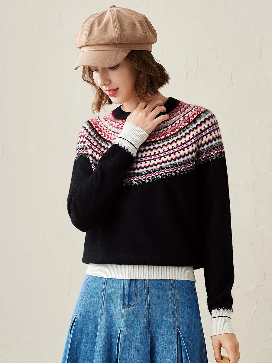 100% Cashmere Women's Fair Isle Knit Sweater sold by COMOBOCA