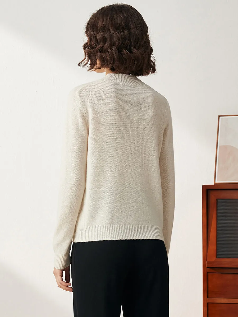 100% Cashmere Women's Mock Neck Knit Sweater sold by COMOBOCA product image thumbnail 4