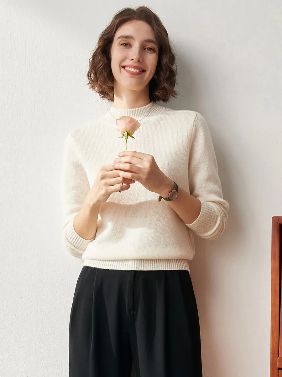 100% Cashmere Women's Mock Neck Knit Sweater sold by COMOBOCA