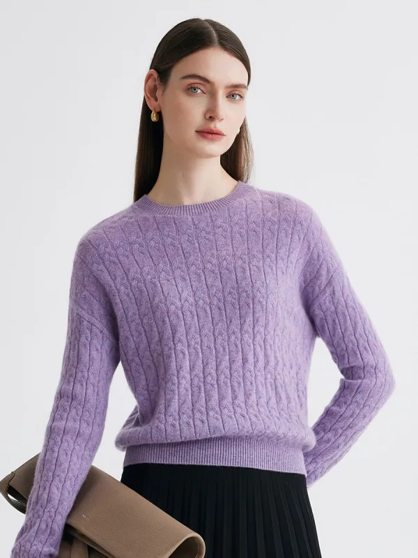 100% Cashmere Women's Cable Knit Sweater sold by CB Cashmere