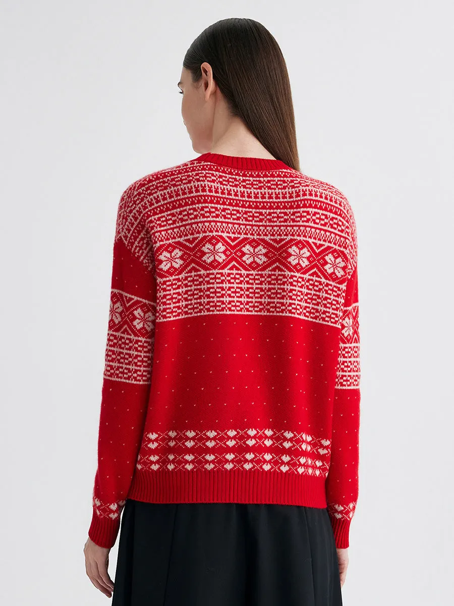 100% Cashmere Women's Fair Isle Snowflake Sweater sold by CB Cashmere product image thumbnail 2