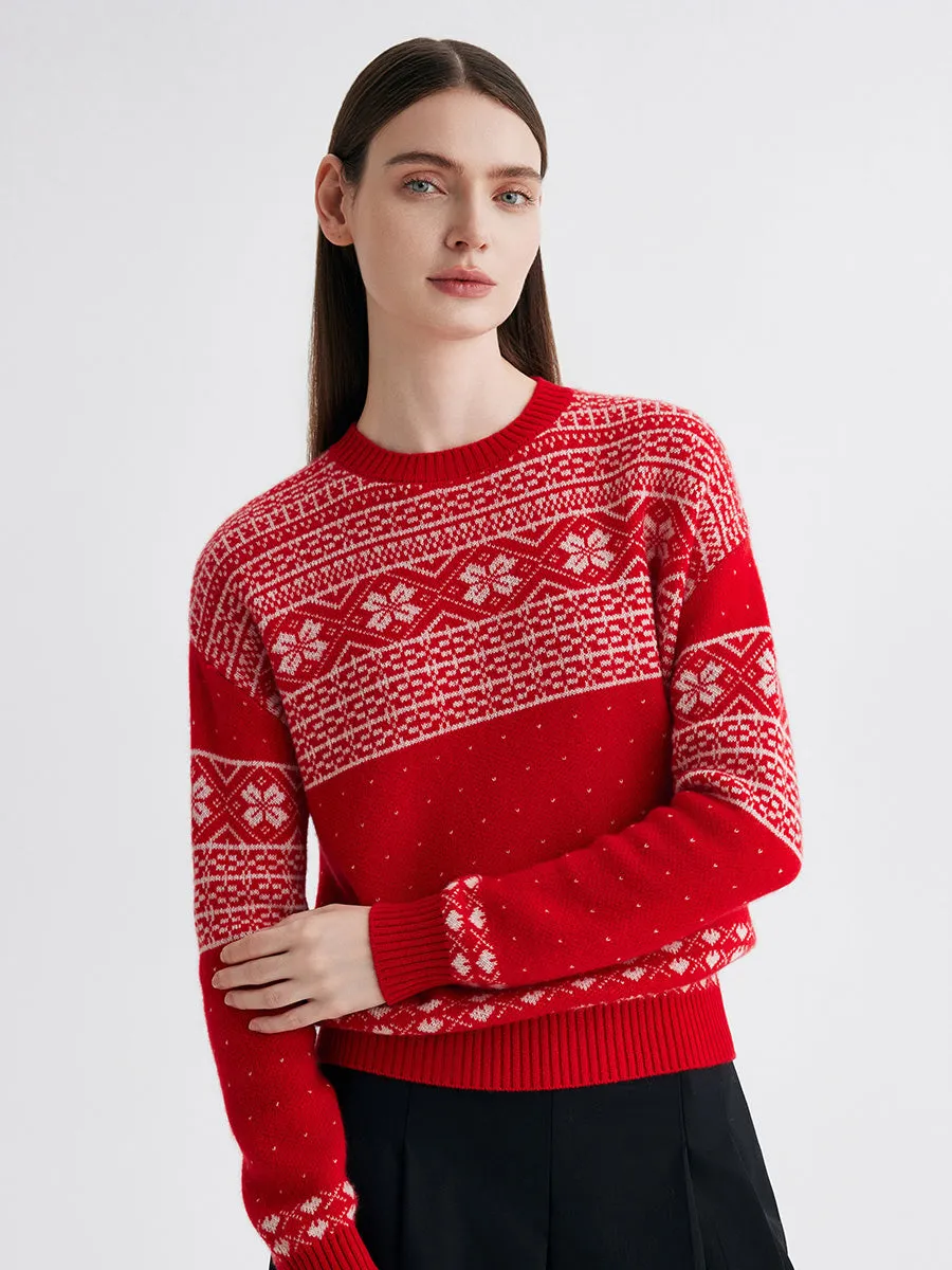 100% Cashmere Women's Fair Isle Snowflake Sweater sold by CB Cashmere product image thumbnail 5