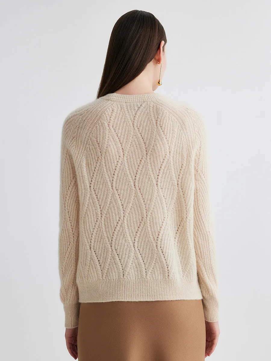 100% Cashmere Women's Cable Knit Sweater sold by COMOBOCA product image thumbnail 5