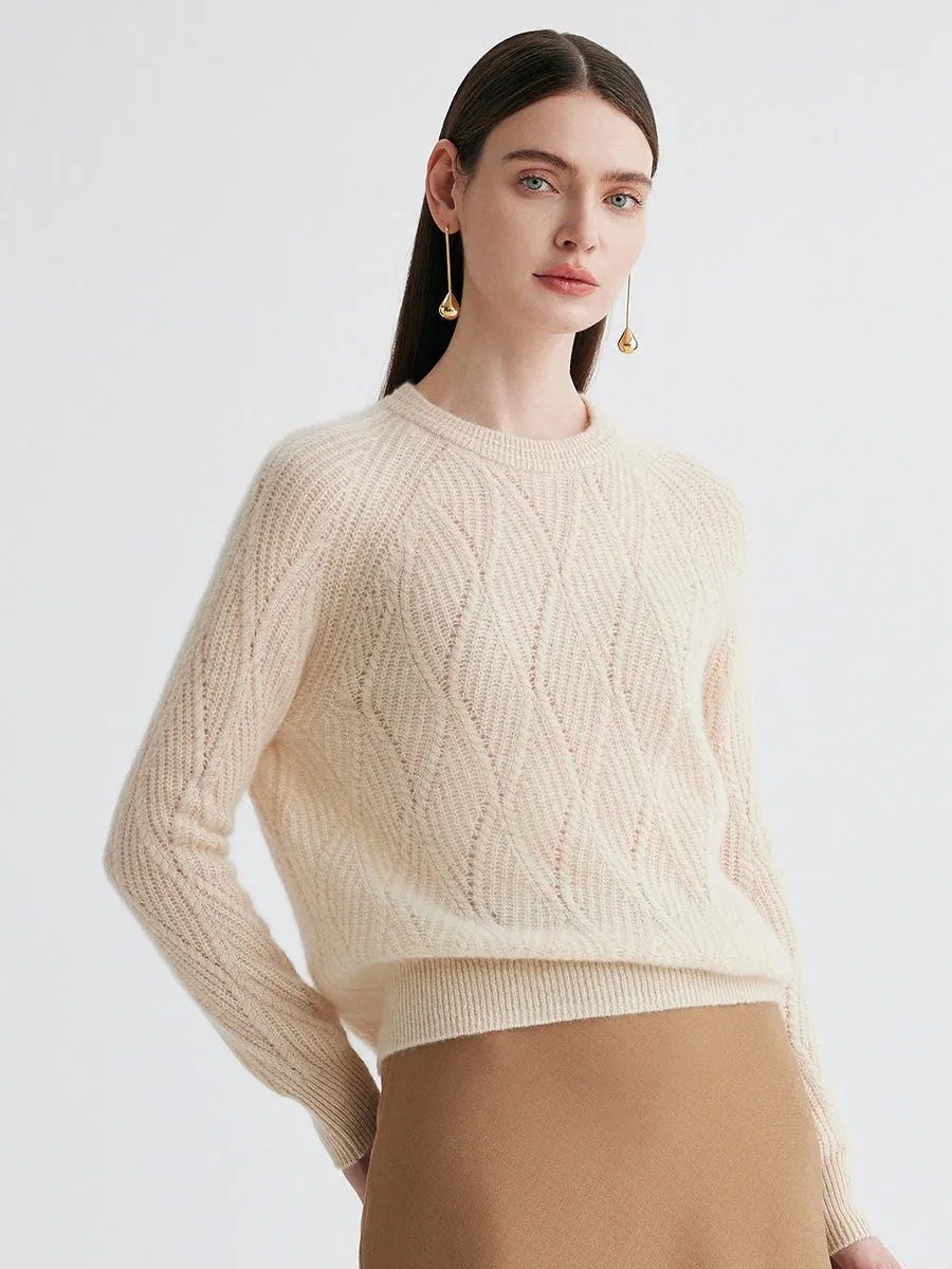 100% Cashmere Women's Cable Knit Sweater sold by COMOBOCA product image thumbnail 4