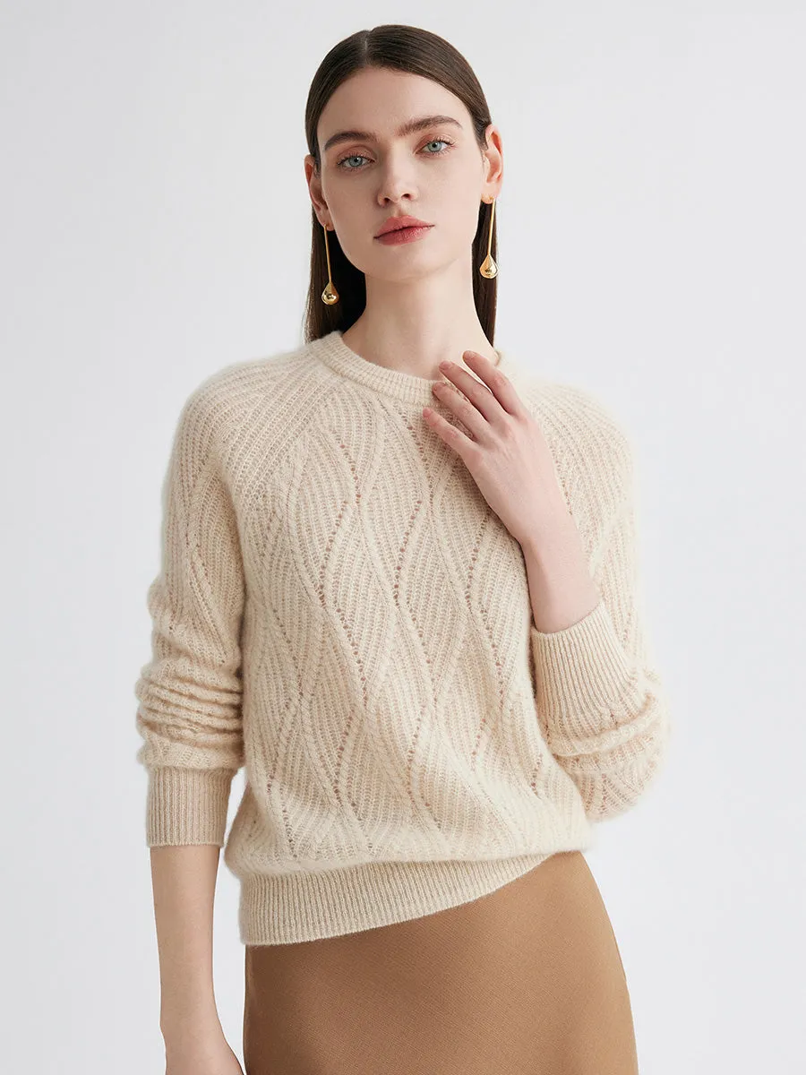 100% Cashmere Women's Cable Knit Sweater sold by COMOBOCA product image thumbnail 3