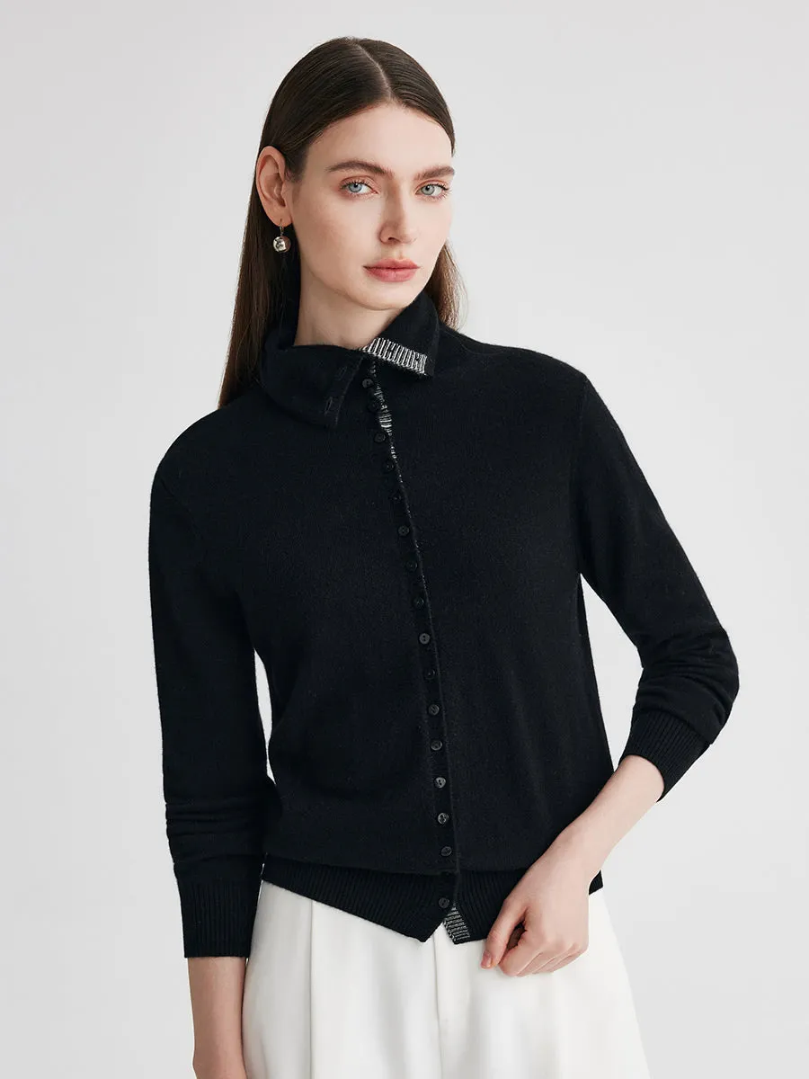 100% Cashmere Women's Turtleneck Button-Up Cardigan sold by COMOBOCA product image thumbnail 5