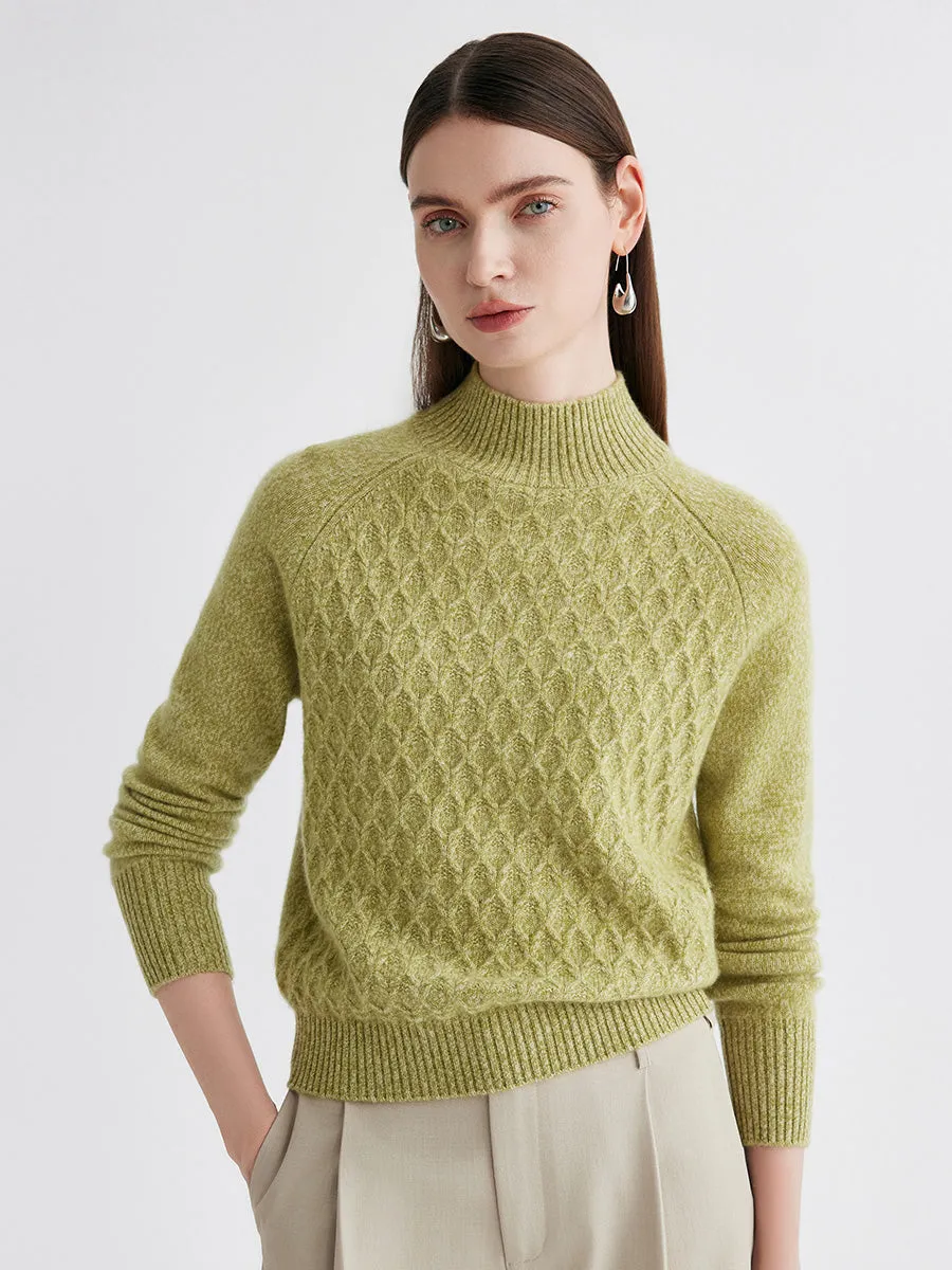 100% Cashmere Women's Cable Knit Mock Neck Sweater sold by COMOBOCA