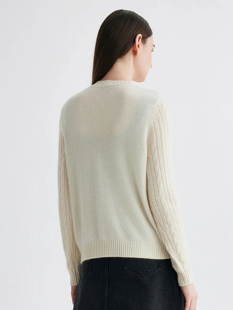 100% Cashmere Women's Cable Button Front Knit Cardigan sold by COMOBOCA product image thumbnail 5