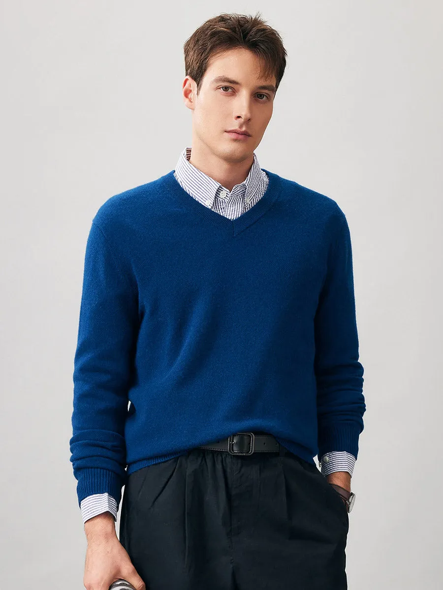 100% Cashmere Men's V-Neck Sweater sold by COMOBOCA product image thumbnail 2