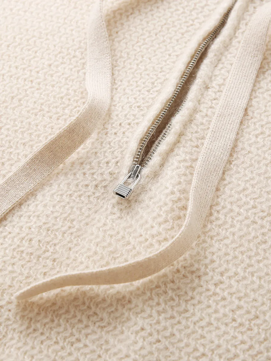 100% Cashmere Women's Half Zip Hoodie sold by COMOBOCA product image thumbnail 5