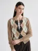 100% Cashmere Women's Argyle Pattern Cardigan sold by COMOBOCA