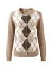 100% Cashmere Women's Argyle Pattern Cardigan sold by COMOBOCA