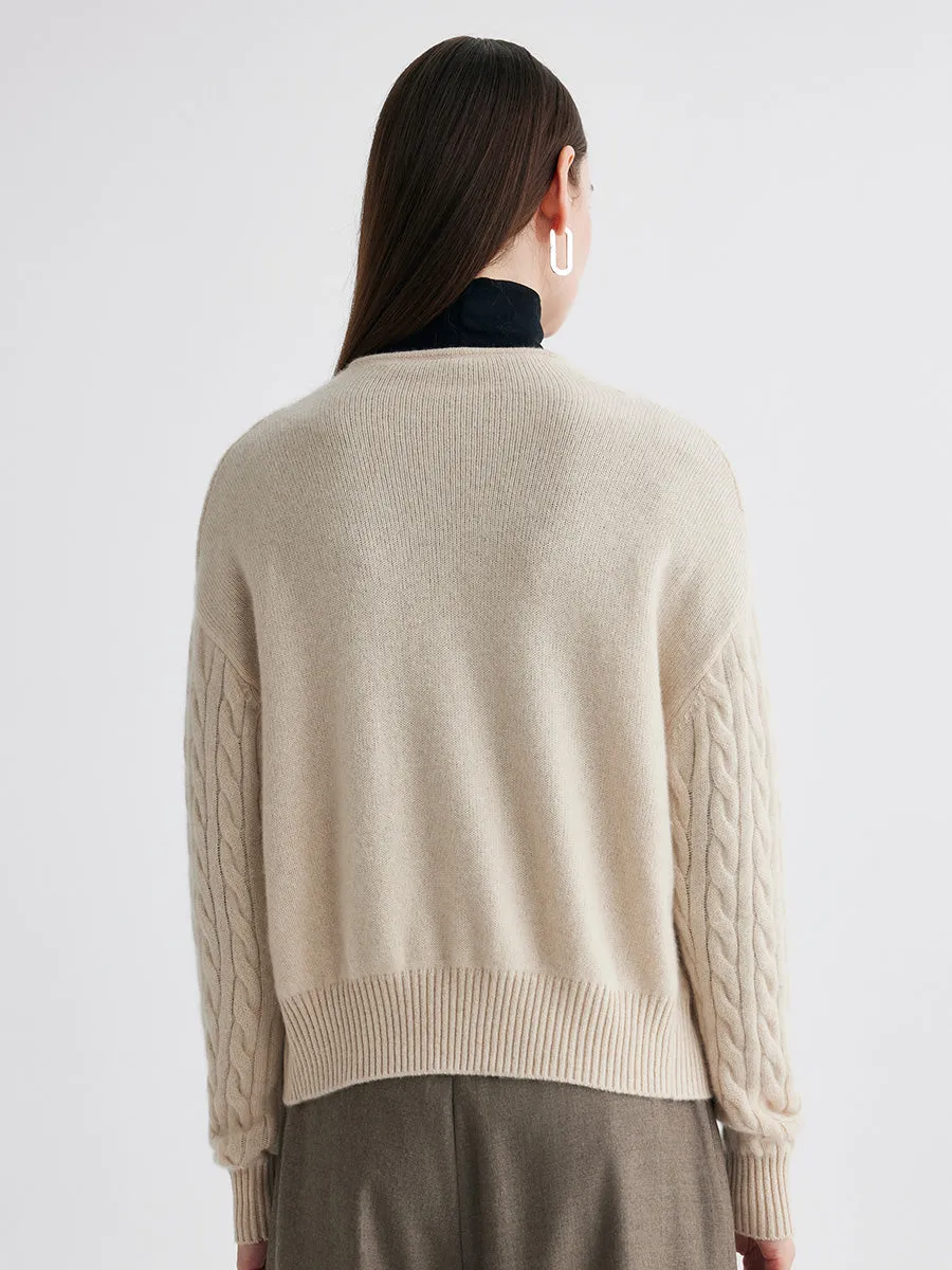 100% Cashmere Women's Cable Zip Up Knit Cardigan sold by COMOBOCA product image thumbnail 5