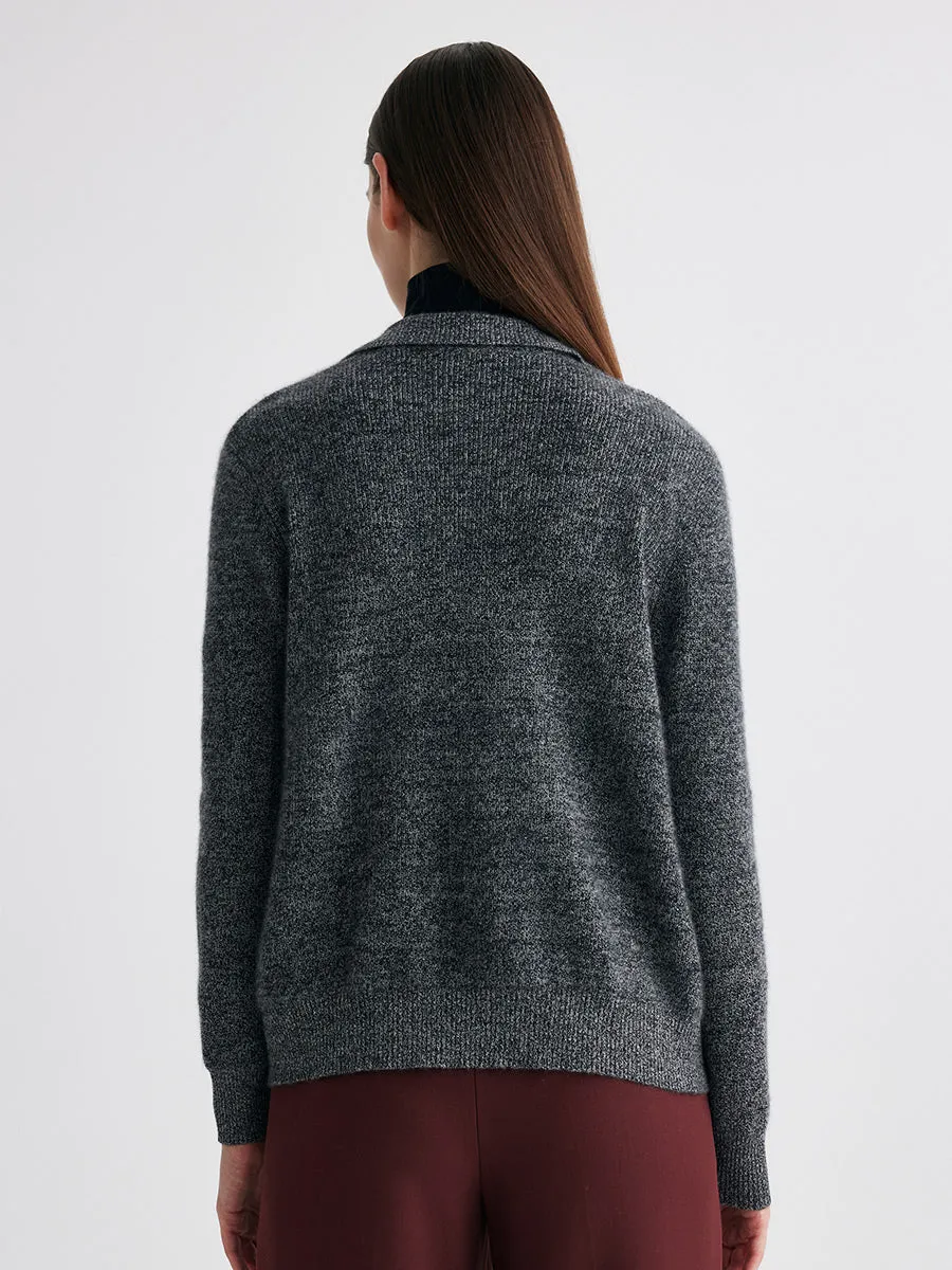 100% Cashmere Women's Shawl Collar Button Up Knit Cardigan sold by COMOBOCA product image thumbnail 2