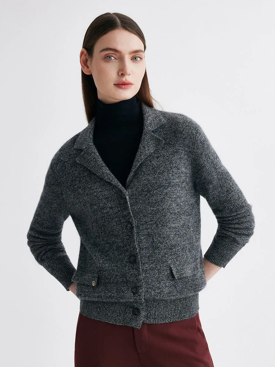 100% Cashmere Women's Shawl Collar Button Up Knit Cardigan sold by COMOBOCA product image thumbnail 5