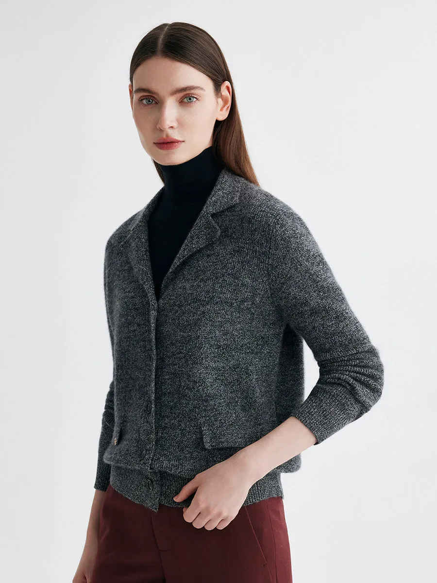 100% Cashmere Women's Shawl Collar Button Up Knit Cardigan sold by COMOBOCA product image thumbnail 3