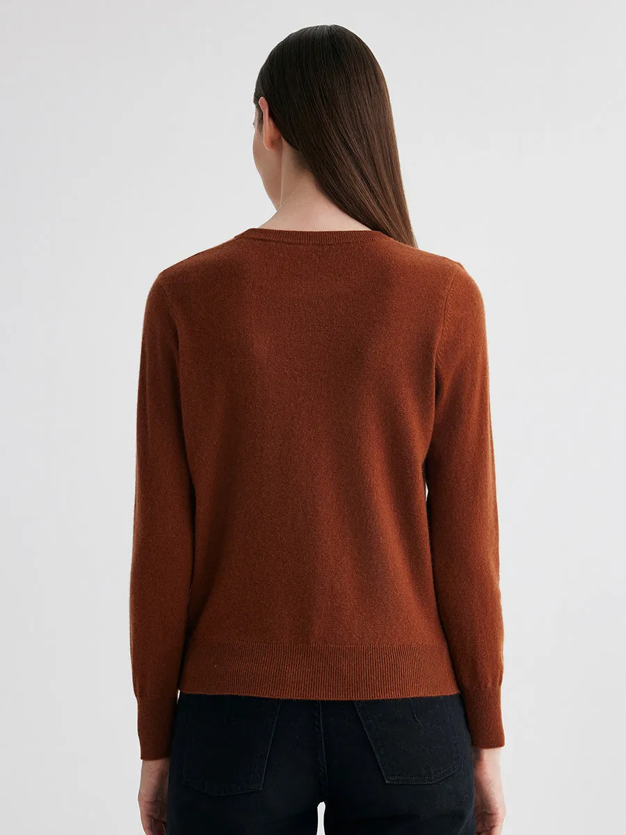 100% Cashmere Women's Round Neck Sweater sold by COMOBOCA product image thumbnail 3