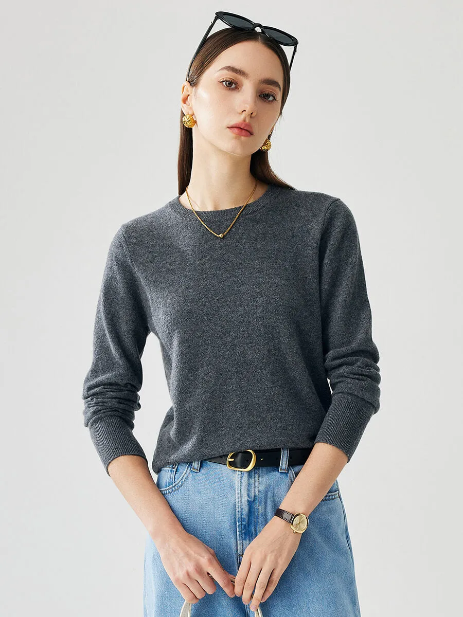 100% Cashmere Women's Round Neck Sweater sold by COMOBOCA product image thumbnail 2