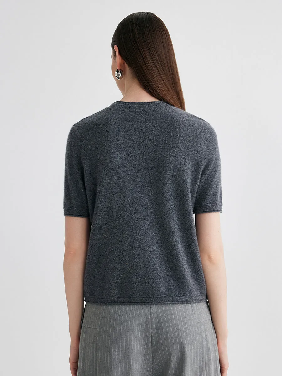 100% Cashmere Women's Round Neck T-Shirt sold by COMOBOCA product image thumbnail 3