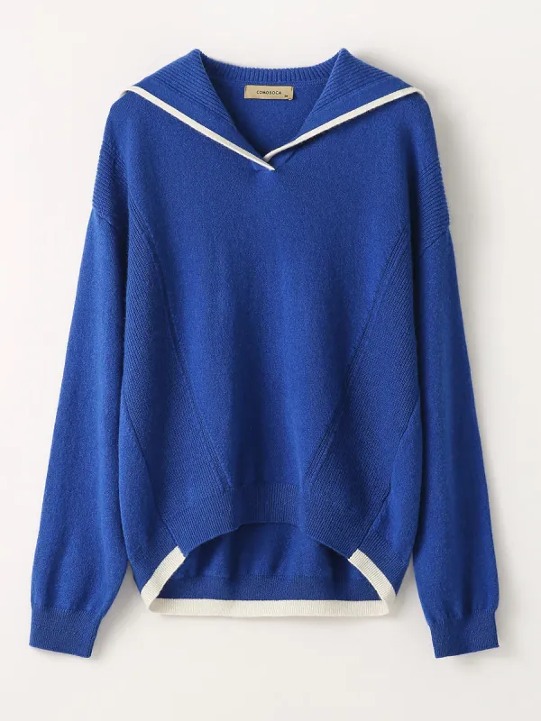 100% Cashmere Women's Sailor Collar Sweater sold by COMOBOCA