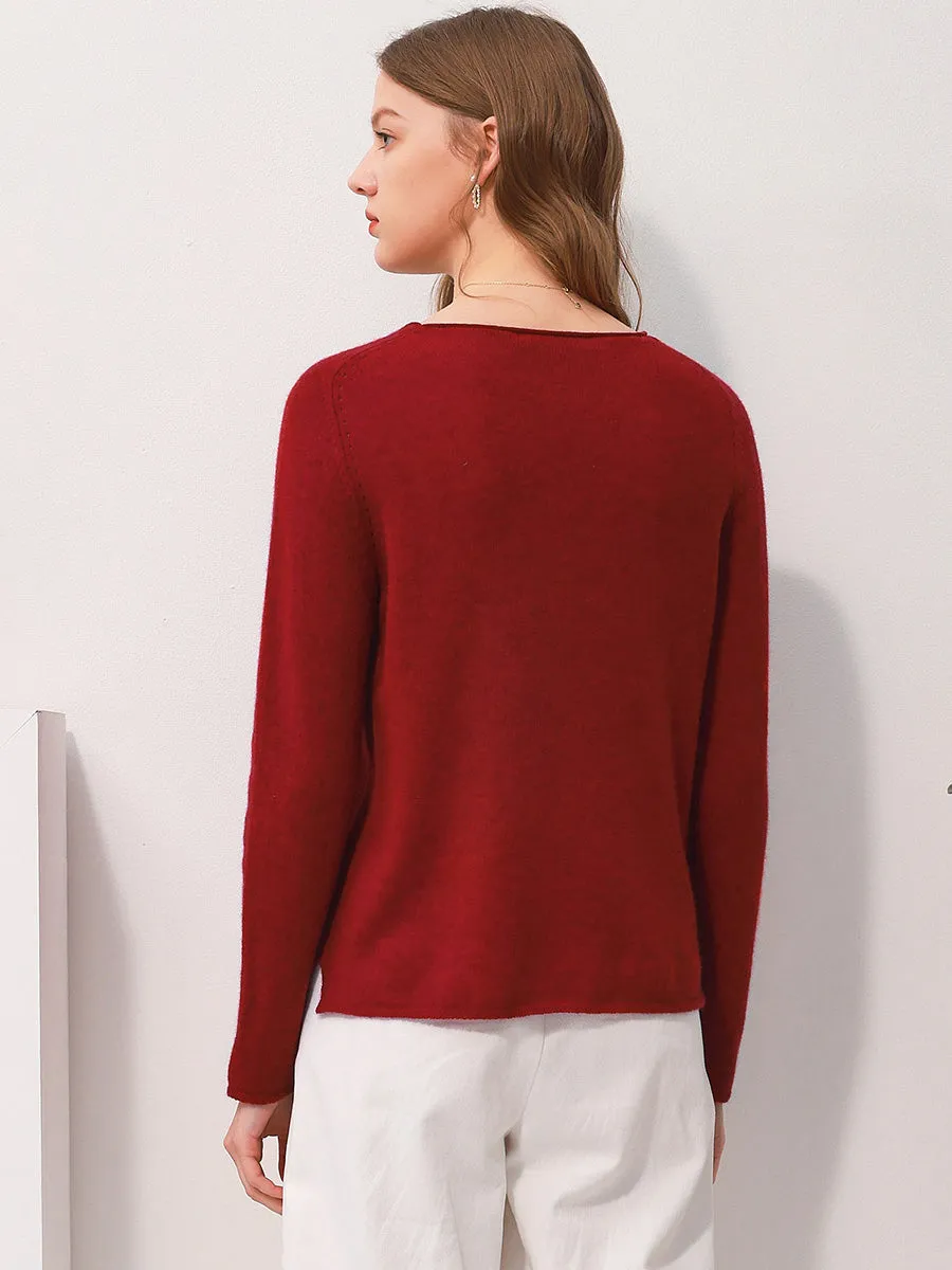 100% Cashmere Women's Loose Knit Sweater sold by COMOBOCA product image thumbnail 2