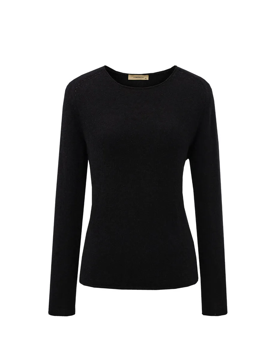 100% Cashmere Women's Loose Knit Sweater sold by COMOBOCA product image thumbnail 3