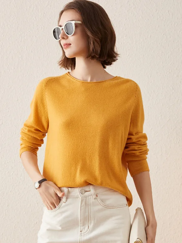100% Cashmere Women's Loose Knit Sweater sold by COMOBOCA