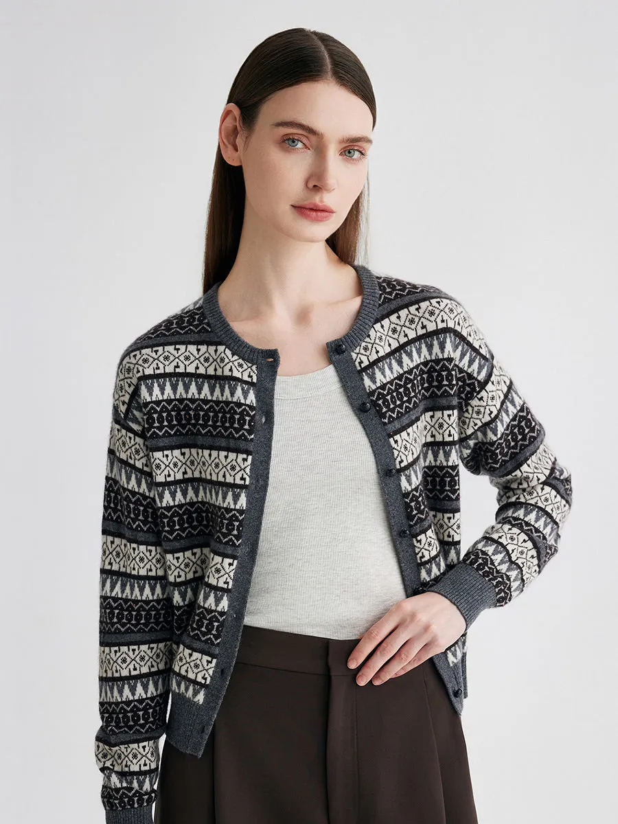 100% Cashmere Women's Fair Isle Knit Cardigan sold by COMOBOCA